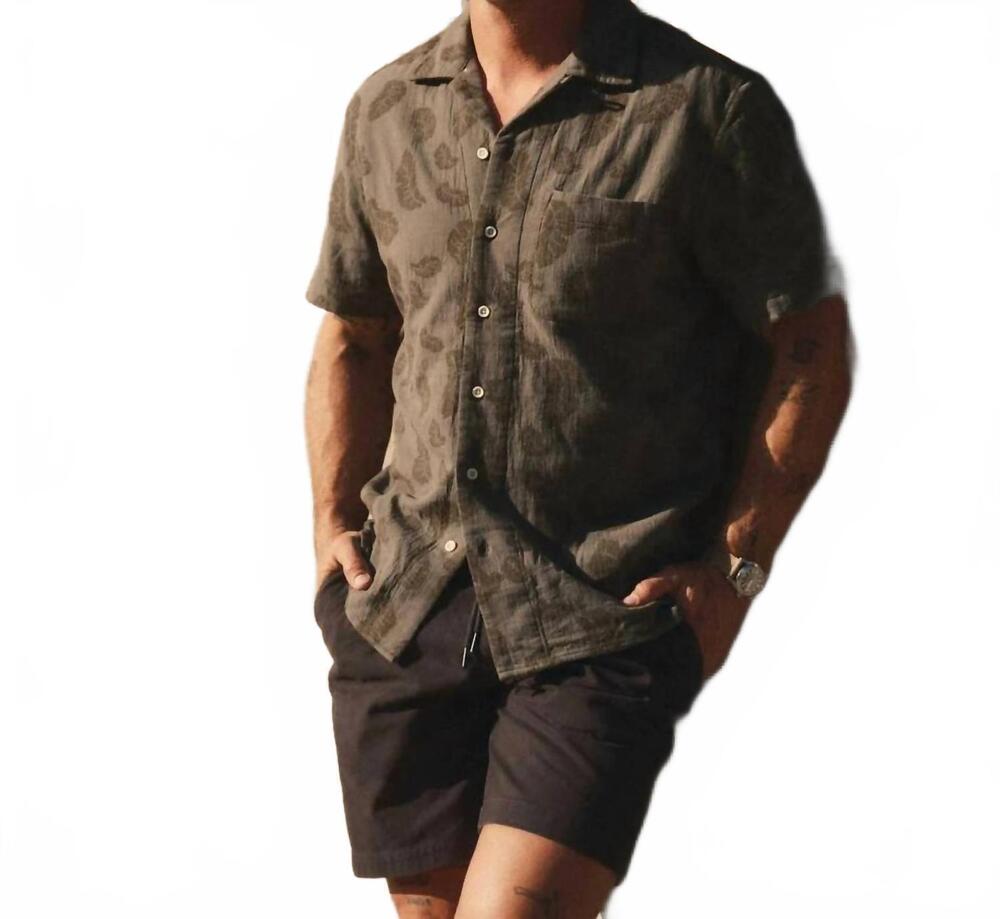 NEW TAYLOR STITCH men's hawthorne shirt in burnt olive floral jacquard